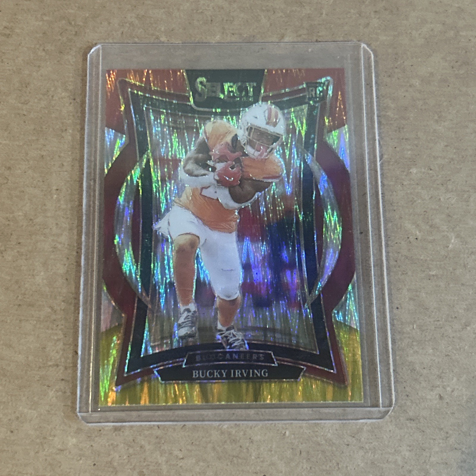 2024 Panini Select - Concourse Bucky Irving #4 Green & Yellow Shock Prizm (RC)