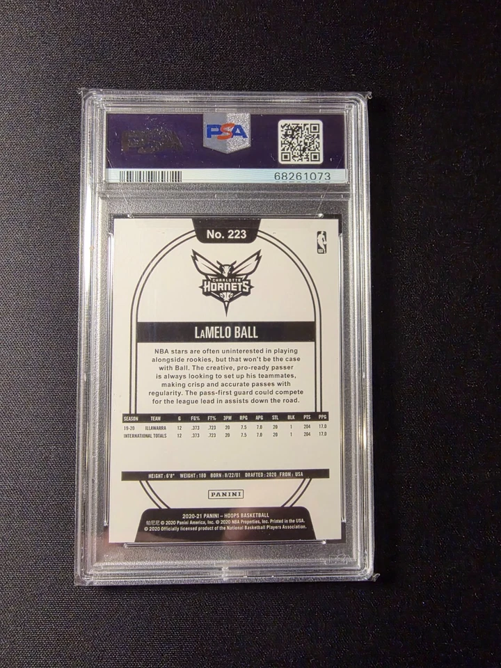 2020-21 Panini Hoops Winter #223 LaMelo Ball Rookie RC PSA 10 Gem Mint - Image 2 of 2