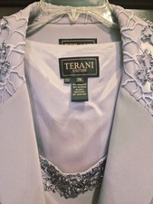 Terani Couture NWT 3pc Skirt Suit Lilac Size 24 Lace  Beaded Suit MOB Or Party
