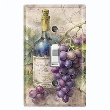 Metal Light Switch Outlet Cover Decorative Wall Plate Vintage Grape Wine VIN102