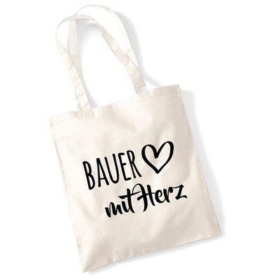 Jutebeutel Bauer mit Herz Geschenkidee Bauer Geschenk Präsent Mitbringsel Souven