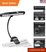Music Stand Light, Eye Caring Clip-on Piano Lamp, 360  Flexible Gooseneck Adj...