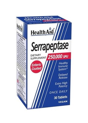 Health Aid Serrapeptase 250,000 SPU 30 Tablets NEW SEALED EXP 04/2028
