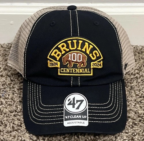 Boston Bruins '47 Brand Clean Up Black Centennial 100th Snapback Mesh Hat Cap - Bild 1 von 7