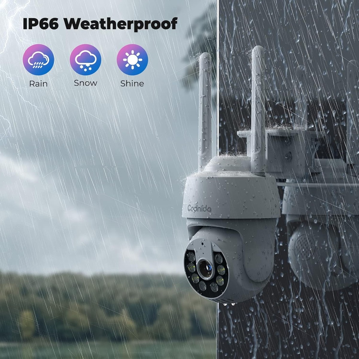 Telecamera Di Sicurezza CZEview 2K, WiFi Ed Ethernet, Visione Notturna Fino A 10m E Audio Bidirezionale, Per Interni Ed Esterni
