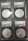 Lot of (4) One Oz. 2023 W $1 U.S. Silver Eagle Bullion Dollar ER MS 69 NGC L#K15