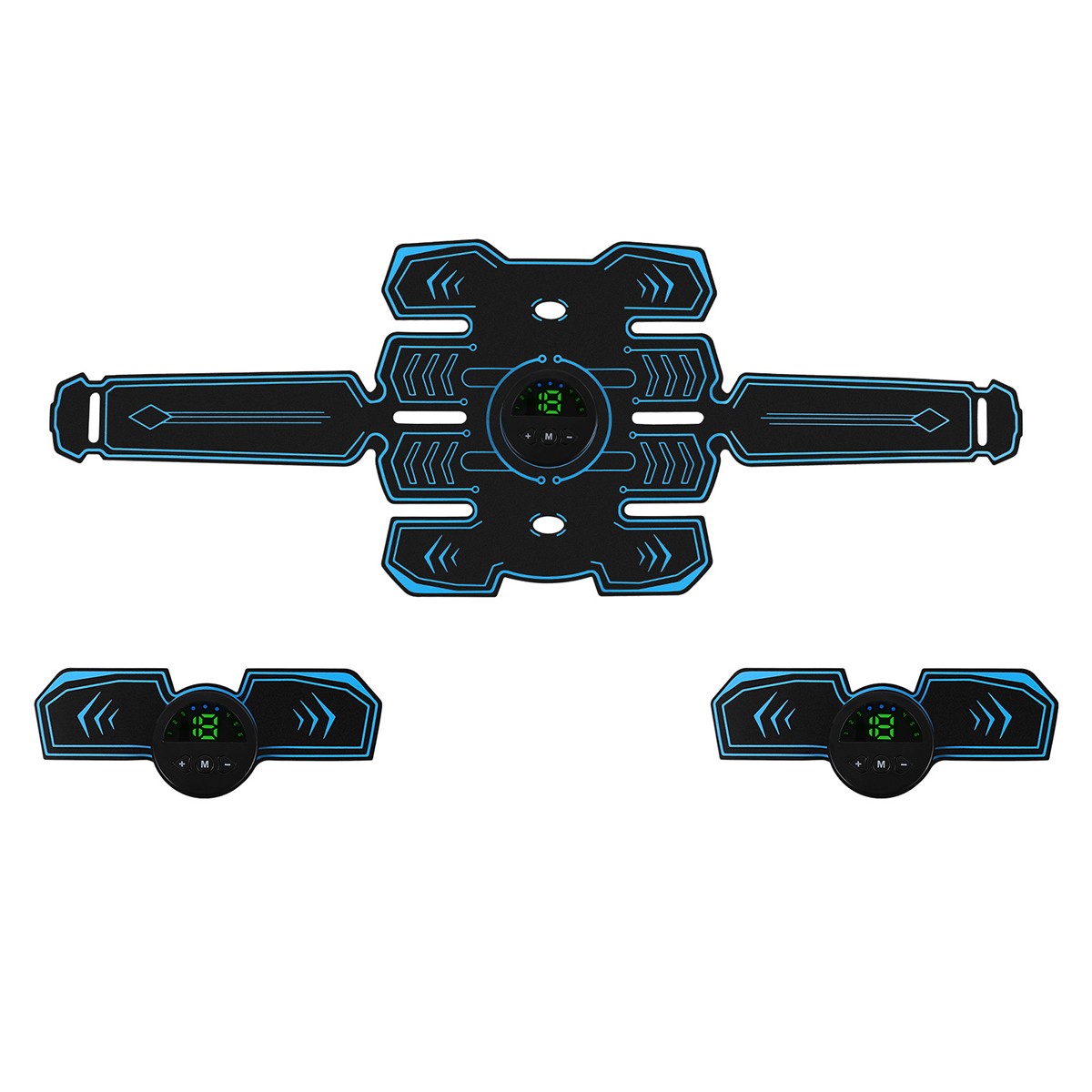 Abdominal Muscle Toning Trainer ABS Stimulator Toner Fitness Binder Gym Belt USB