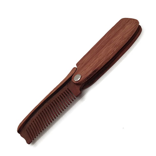 Wooden Comb Travel Grooming Portable Foldable Beard Fine Hair Brush