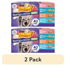  2 pack Purina Friskies Pate, Soft Seafood and Chicken Variety Pack, Wet Cat