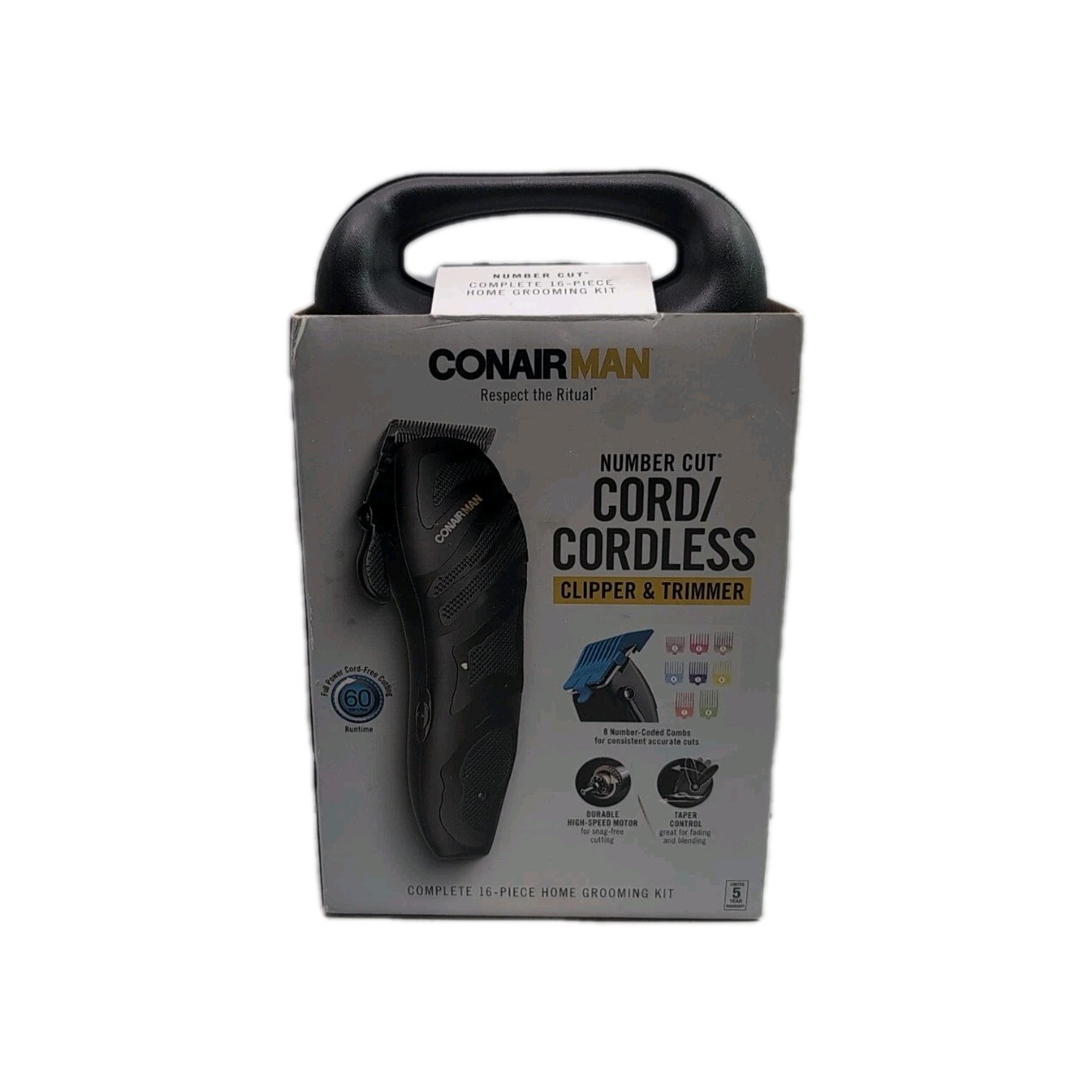 NEW Conair Number Cut Cord/Cordless Clipper&Trimmer 16Pc Hom