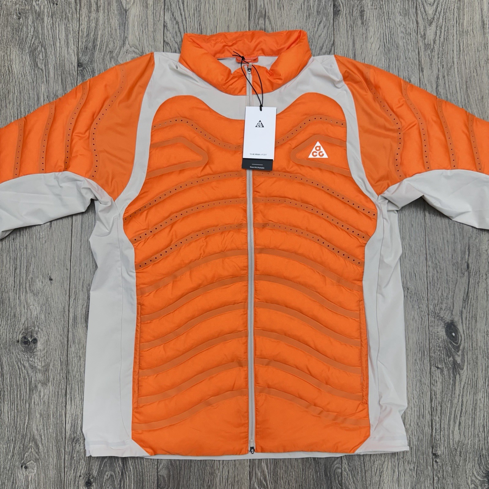 Nike ACG Jacket Size Large Mens Lava Loft Orange Therma FIT Packable Down Fill image 2