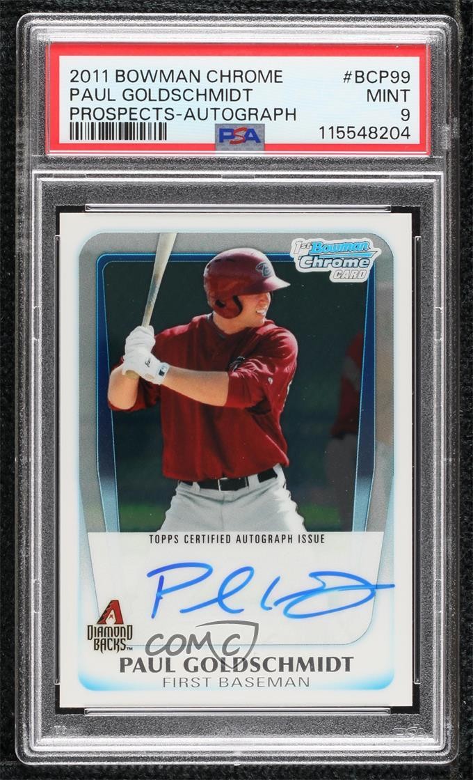 2011 Bowman Chrome Prospects Auto Paul Goldschmidt #BCP99 PSA 9 MINT Auto 1c99