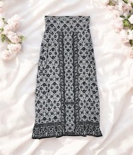Flower Print Maxi Skirt Bohemian Beach Summer Cottagecore Vacation Pretty Large