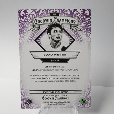 【1/1 世界に1枚】LePage 2025 Goodwin Champions 2025 Goodwin Champions Joao Neves Purple Diamond /99 Benfica