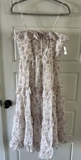 Altar’D State Altard Kathy As Ivory/ Pink Floral Print Dress Size M $84