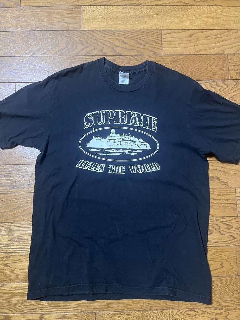 T shirt homme Supreme L/Corteiz noir iconique streetwear rare occasion limitée