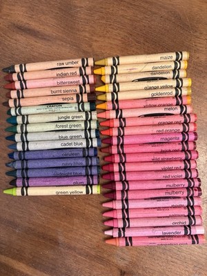 36 Vintage Crayola Crayons Some Retired Colors Mixed Lot Gently Used