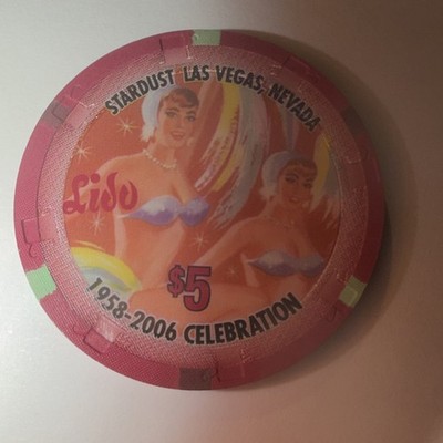 Stardust Casino $5 Celebration Chip Hooray for Hollywood Las Vegas Collectible