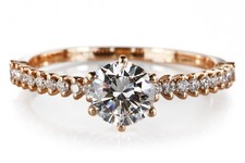 Ring 1 Brillant 0,43 ct G/SI 2 + 20 Brillanten 750 Gold DPL Gr. 53 [BRORS 20714]