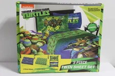 NEW Teenage Mutant Ninja Turtles 3 Piece Twin Sheet Set Microfiber Blue Green
