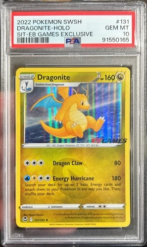 Pokemon SWSH Dragonite EB Games Stamped Australia Exclusive Promo 131/195 PSA 10