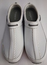 Easy Spirit Estriproute White Leather Clogs With Gray Accent size 8