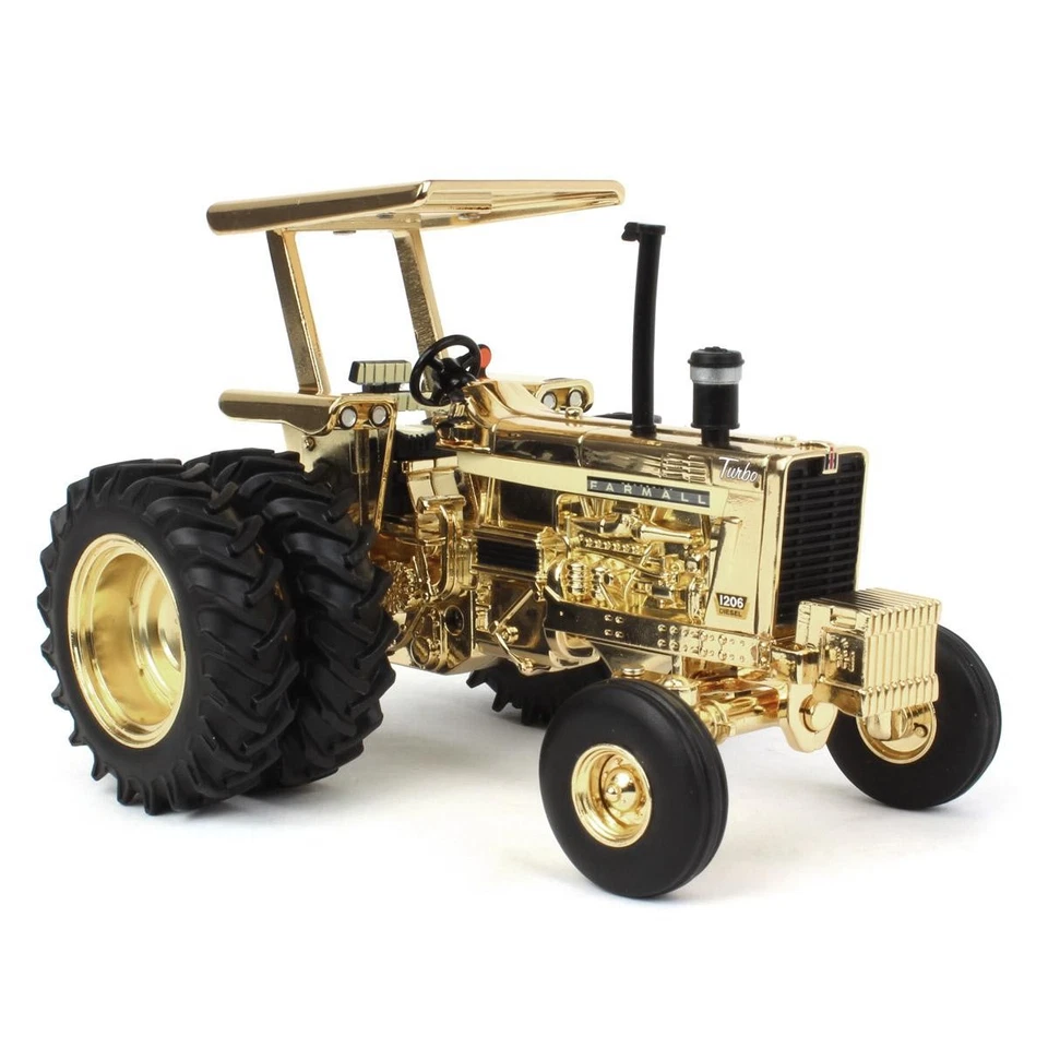 Unidad de persecución ERTL Gold Chrome 1/32 Farmall 1206 con ROPS 2023 Farm Show 44307-oro Foto 2 de 4
