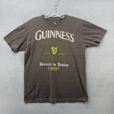 Guinness Mens Brewed in Dublin Graphic T-Shirt Gray Short Sleeve Medium