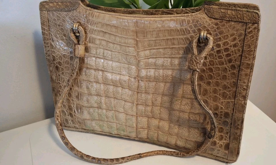 Vntg IRV Genuine  Crocodile Made In Germany Large Hand Bag/Purse One Of A Kind  - Image 2 of 4