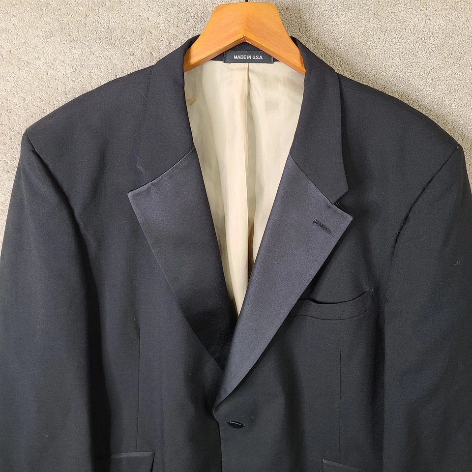 Vintage Chaps Ralph Lauren Tuxedo Jacket Mens 50R Black Blazer Single Button USA - Image 2 of 4