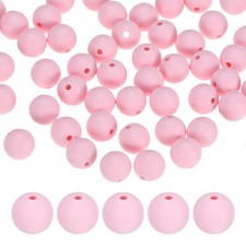 50-Pack Silicone Beads 12mm for DIY Crafts/Bracelet Light Purple Pink