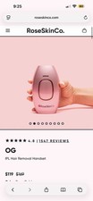 RoseSkinCo. Lumi IPL Hair Removal Device, Pink, FDA Cleared, Legs Arms Bikini