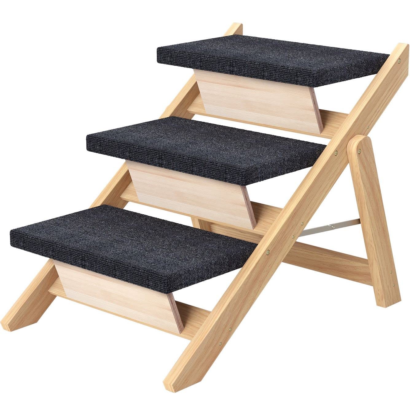 Pet Stairs for Medium Dogs - 2-in-1 Steps for High Beds, Couches & Cars
