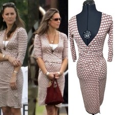 French Connection Silk Geometric Print Wrap Dress size UK 8 ASO Kate Rare FLAWS