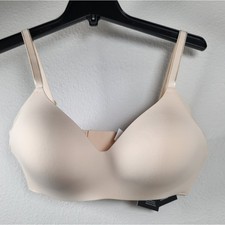Knix Seamless Comfort Bra Beige Size 7 Wireless Full Coverage Smooth Feel 34/36
