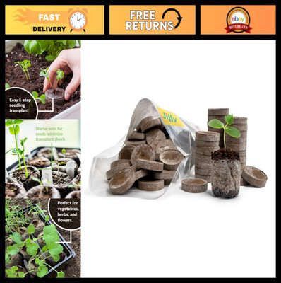 100 Count Peat Soil Pellets 36mm - Indoor Seed Starter Plugs for Gardening & Tra