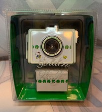 Media cámara fotográfica dorada Hello Kitty Sanrio cámara de juguete Japón rara coleccionable E26