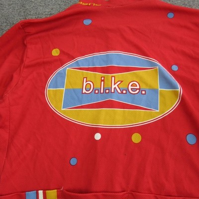 Giordana Cycling Jersey Mens Medium Red B.i.k.e. Polka Dot Full