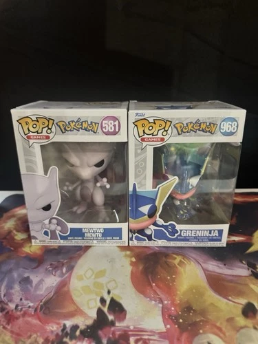 Funko Pop Lot Pokemon Greninja 968 & Mewtwo 581 Ships In Protector
