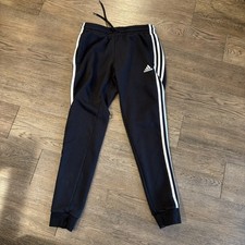 Adidas Women's Essentials 3-Stripe Fleece Joggers Size S Black