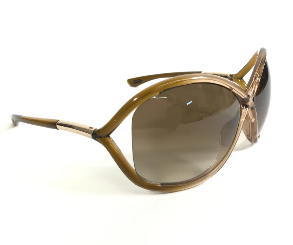 Gafas de sol Tom Ford Whitney TF9 74F monturas marrones transparentes con marrón degradado Foto 3 de 4