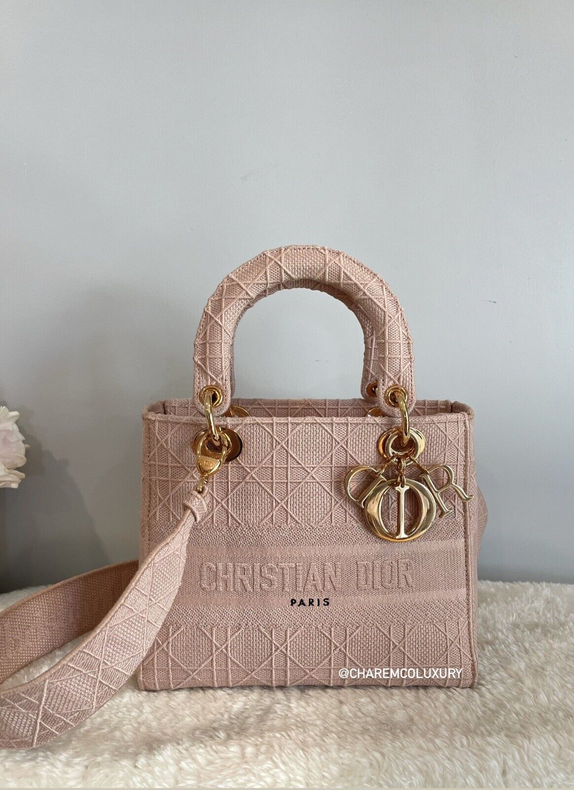 Mini Lady Dior Bag Antique Pink Cannage Lambskin  DIOR