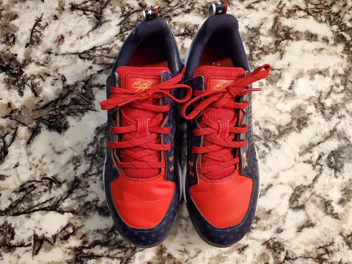 Red white and blue bryce harper cleats sale