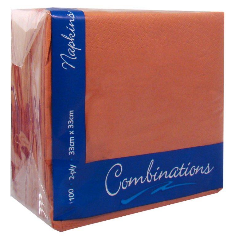 Combinations Napkins 2ply 33cm Terracotta - Pack of 100
