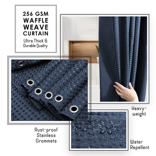 Waterproof Shower Curtains for Bathroom, Heavy Duty Fabric Shower Curtain 72x72 - Picture 27 of 48