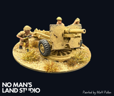 Bolt Action 25 Pdr Howitzer Gun British 8th Army Desert 28mm Painted COMMISSION