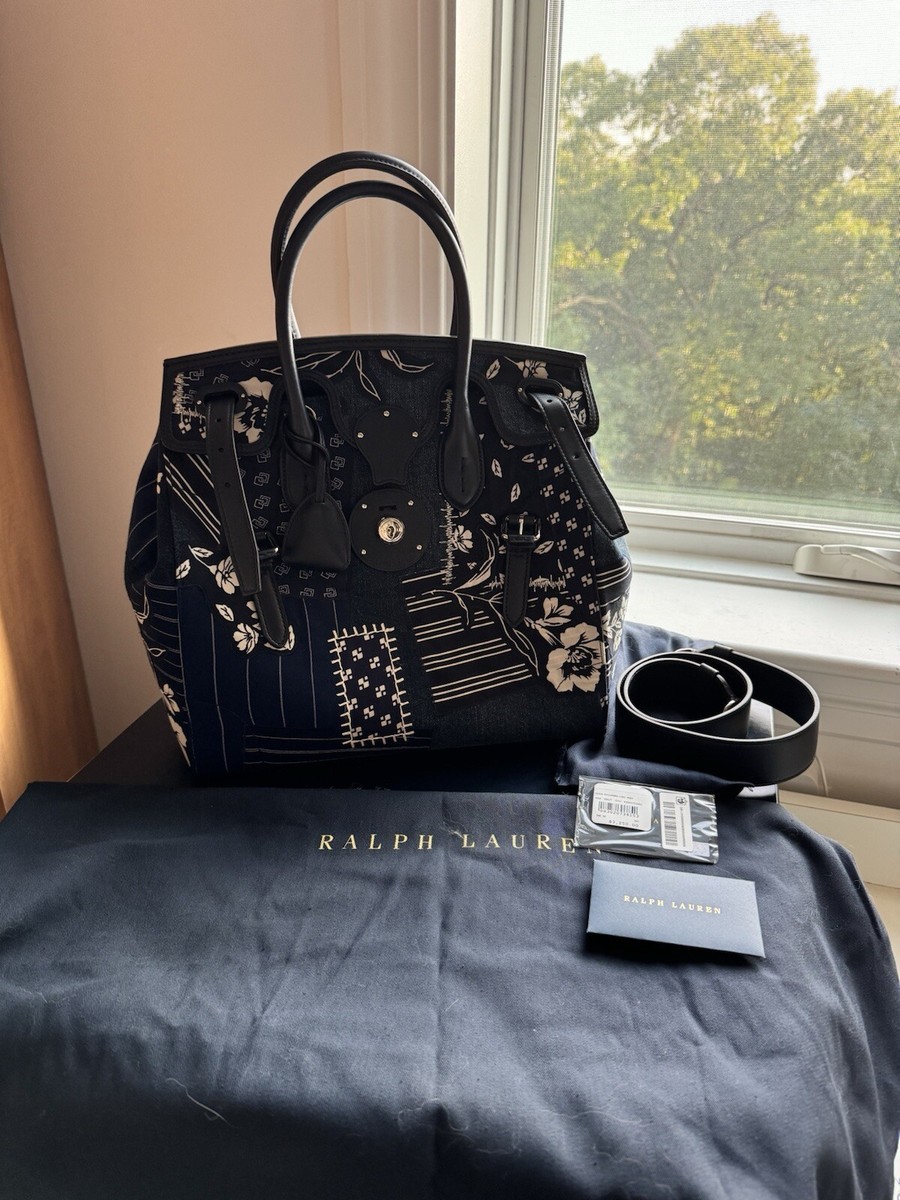 Authentic Blue Ralph Lauren Collection Ricky Satchel Patchwork