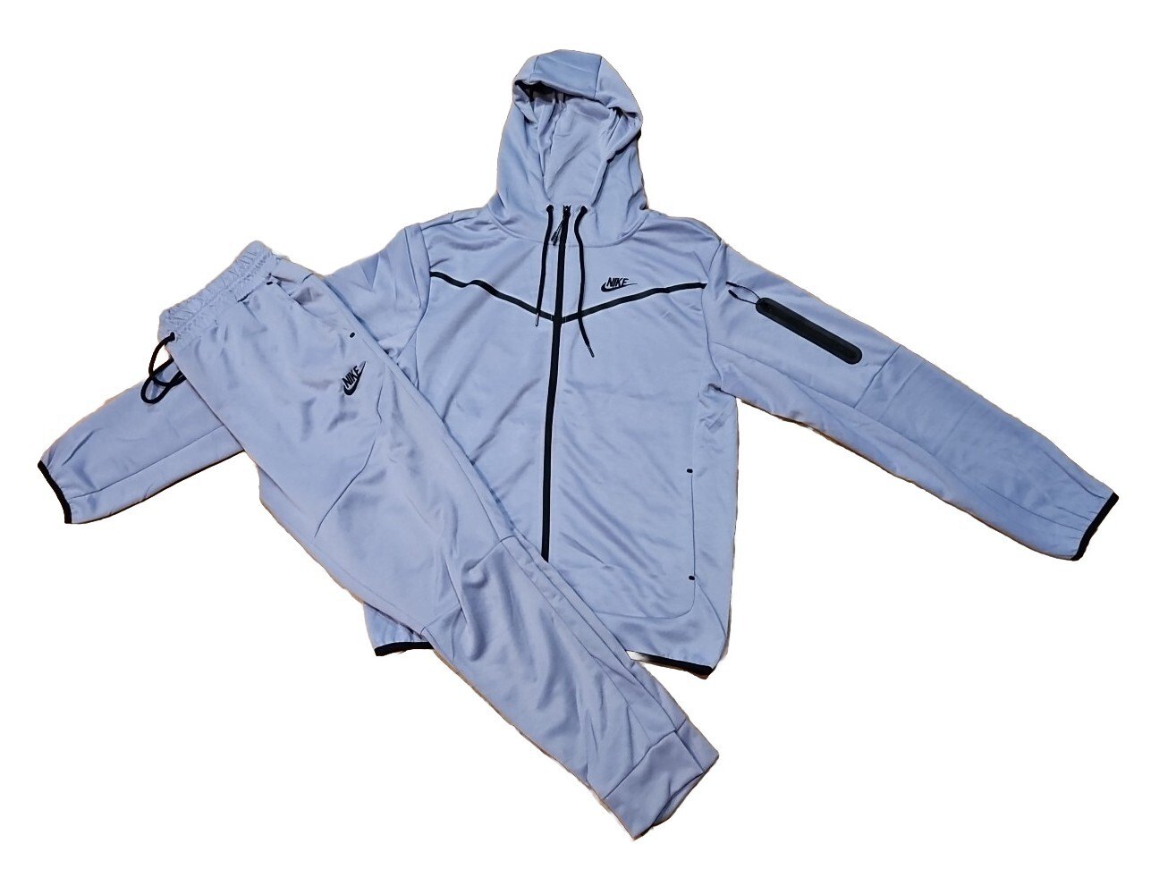 New Nike Tech Cotton Sweat Suit Zip Up Hoodie & Joggers Men's Set Lt