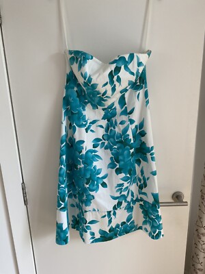 COAST Saskia Kleid türkis abnehmbare Träger Bandeau Blumenmuster neu mit Etikett