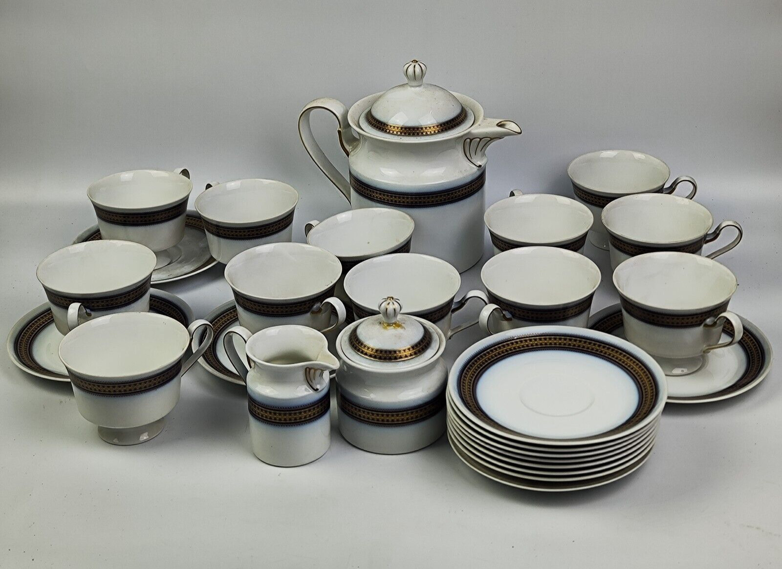 ROYAL TETTAU VINTAGE fine Caffè Set da 12 made Germany SERVIZIO PORCELLANA Té